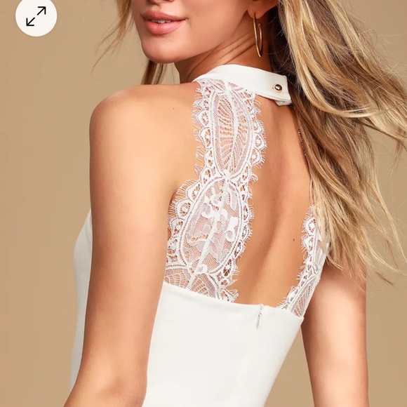 Lulu's White Lace Back Mini Dress - Picture 4 of 8